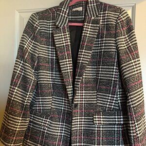 Ann Taylor LOFT Houndstooth Jacket Blazer Size 14